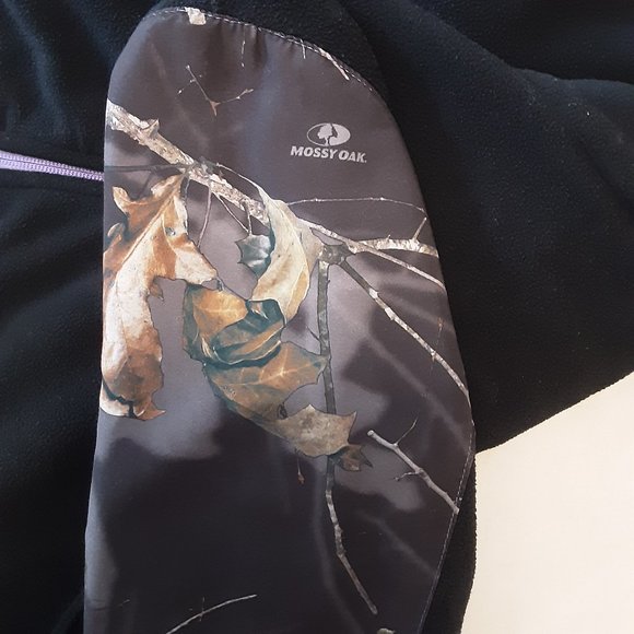 Mossy Oak Yukon Gear Women's Fleece Jacket Black Black Camo, Size Large - Picture 12 of 13